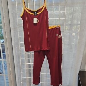NFL Women's Burgundy and Gold Redskins Pajama Set Rare
